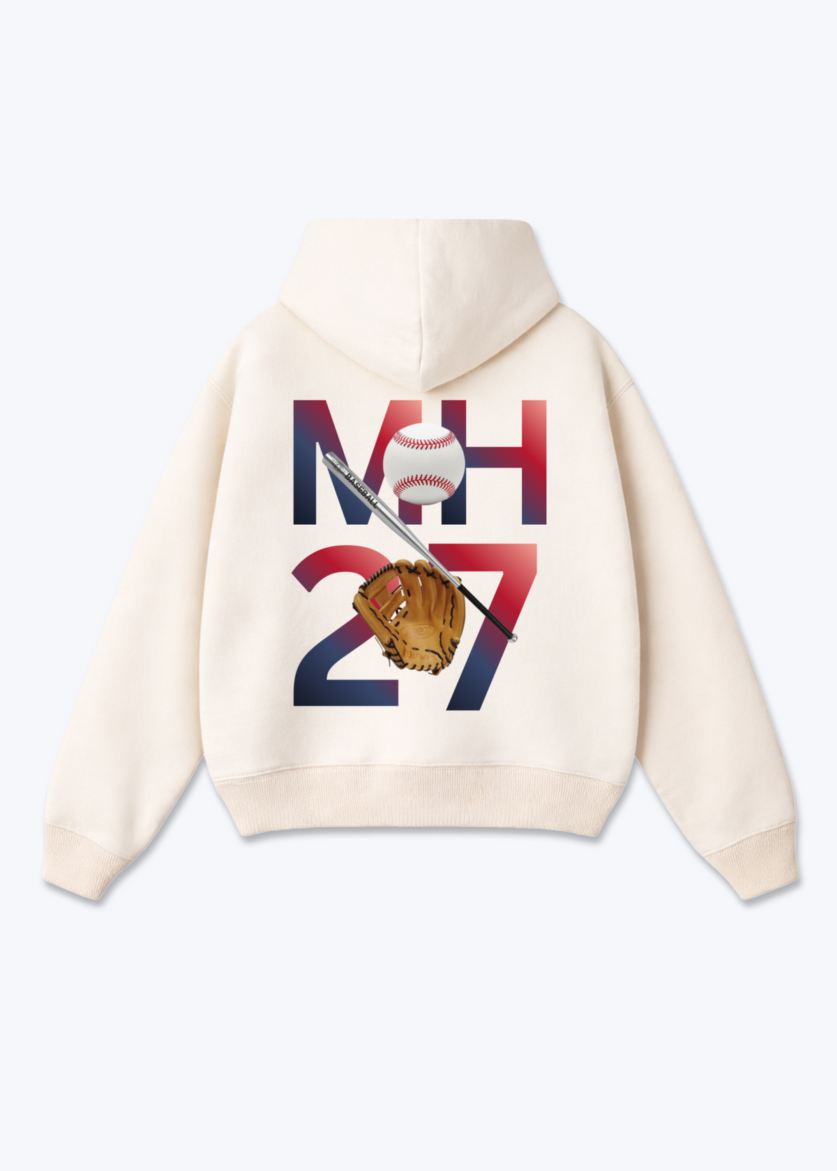 MH27 Oversized Hoodie - Beige Back (Designed)