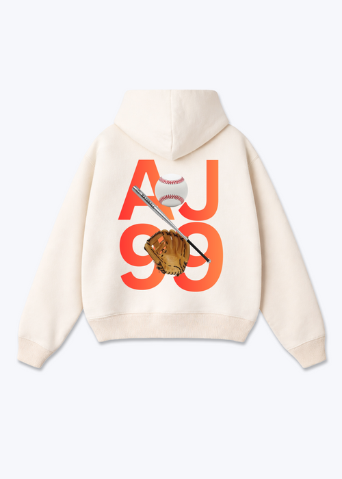 AJ99 ZIP HOODIE  - Beige Back (Designed)