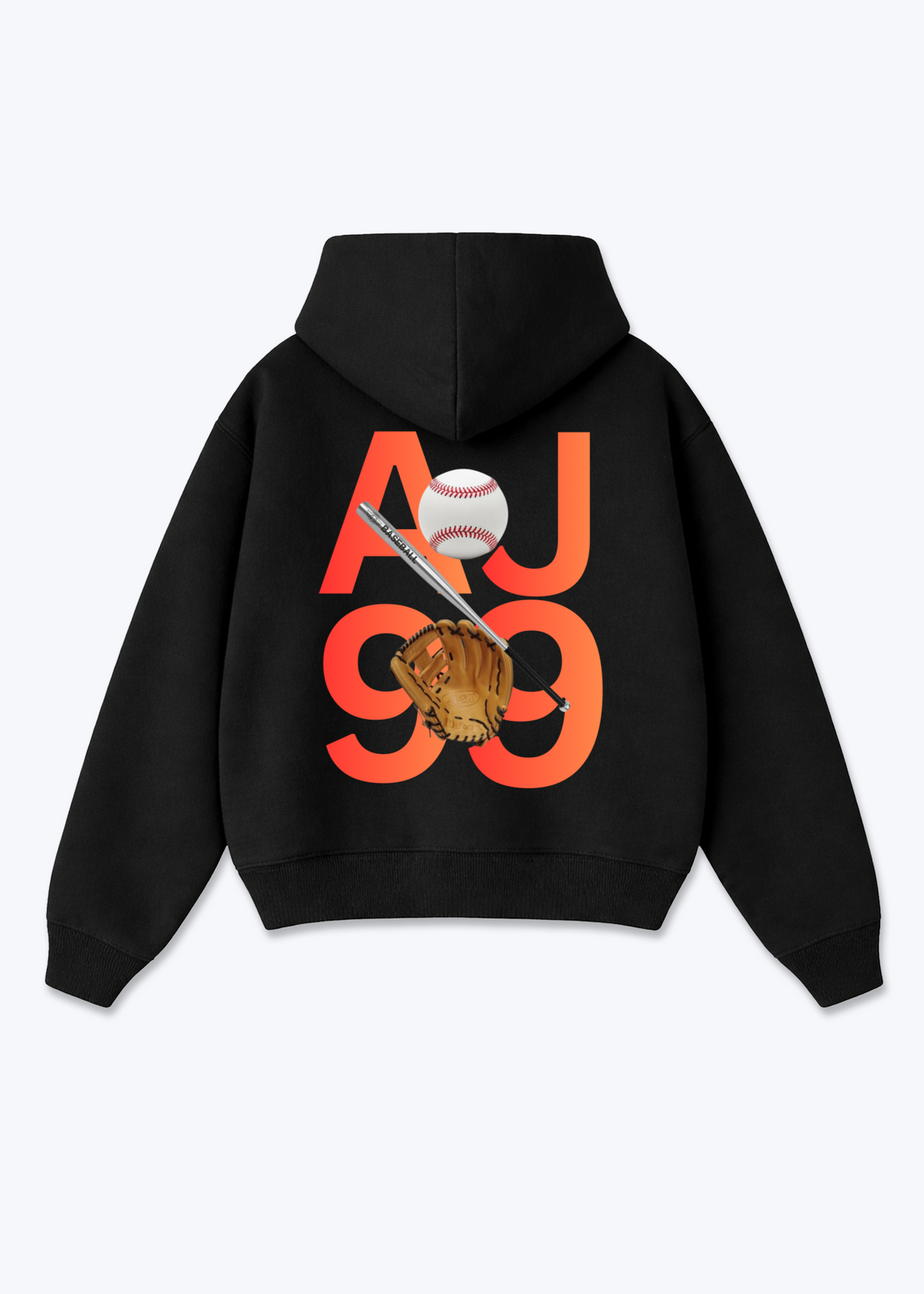 AJ99 ZIP HOODIE  - Black Back (Designed)