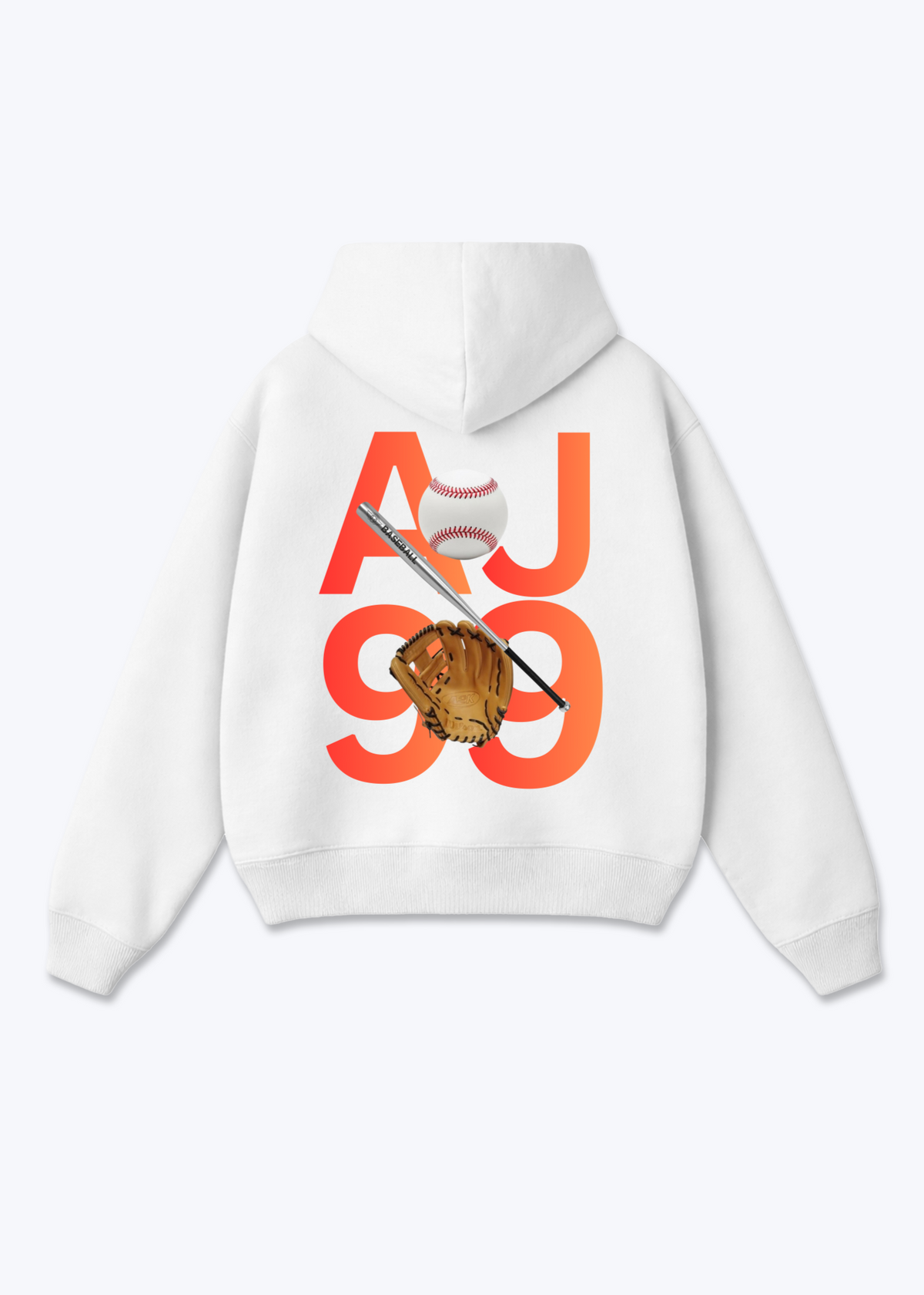 AJ99 ZIP HOODIE  - White Back (Designed)